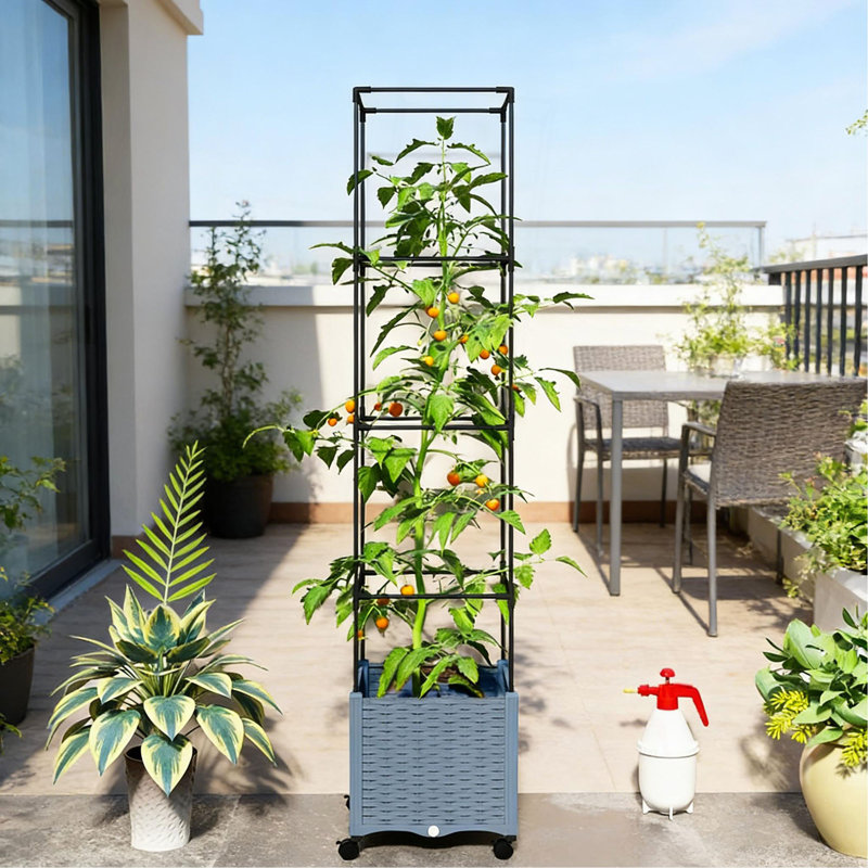 Lit de jardin mobile surélevé, cage à treillis à hauteur ajustable