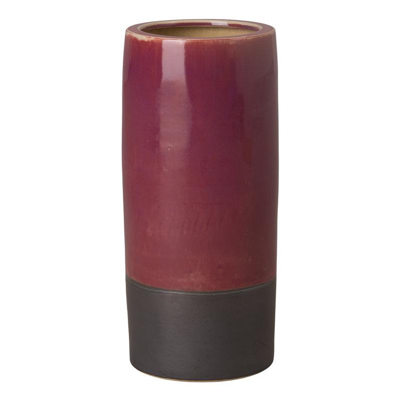 Ehling Handmade Ceramic Pot Planter, Red/Black