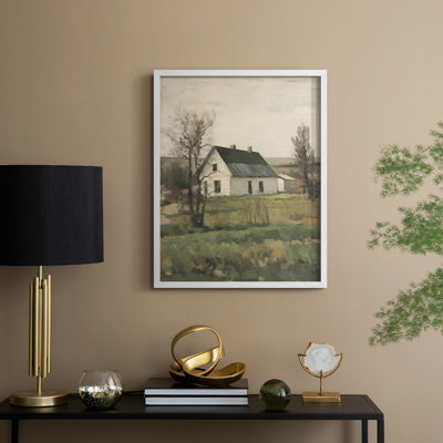 Reproduction encadrée de paysage rétro Vintage - bois massif