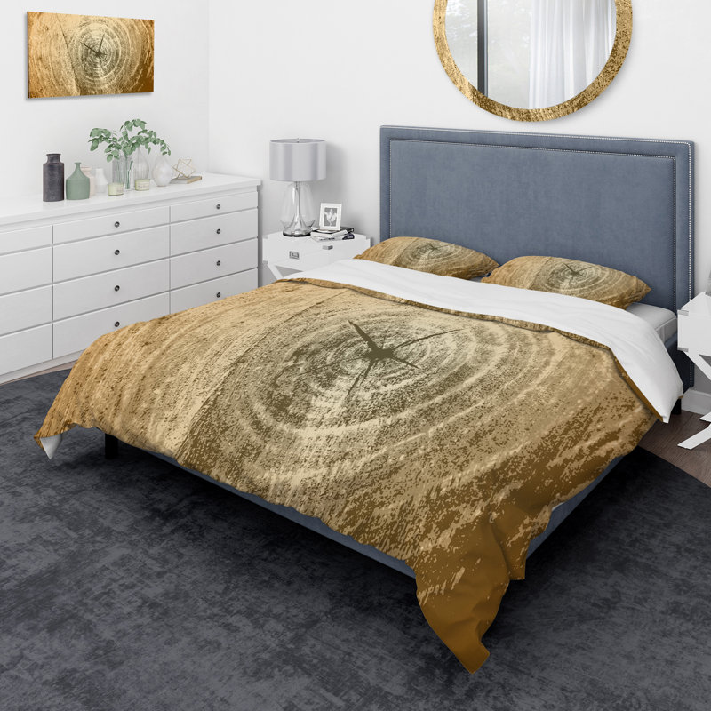 Ensemble de housse de couette designart tree fentes annuelles rings on souches