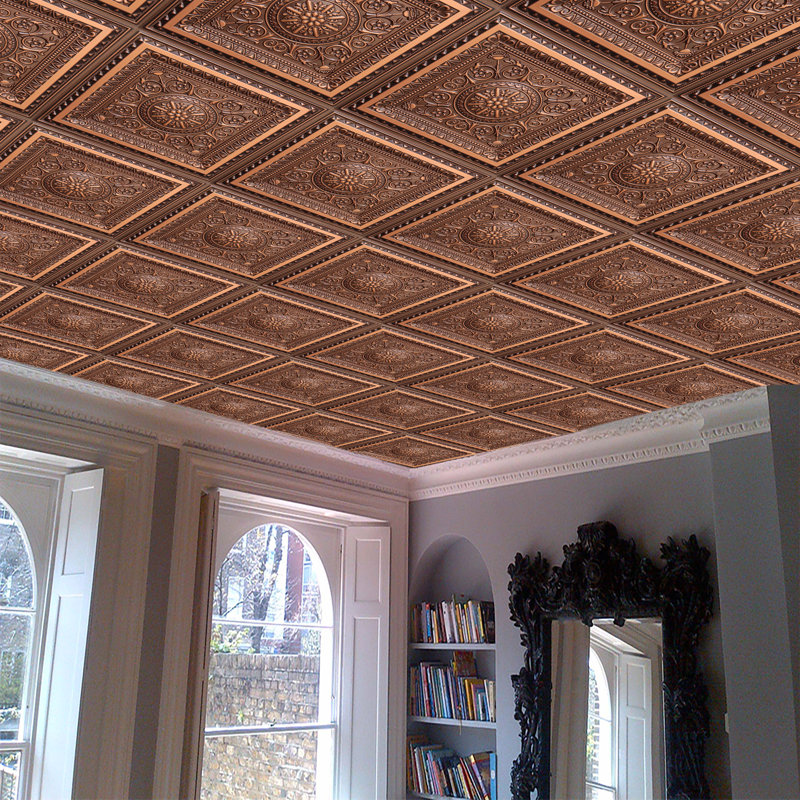 Carreau de plafond en PVC 2 pi x 2 pi Falkirk Perth, Cuivre antique