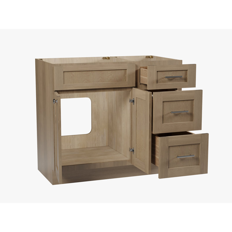 Meuble-lavabo simple 39 po avec tiroir Disar, Chêne naturel