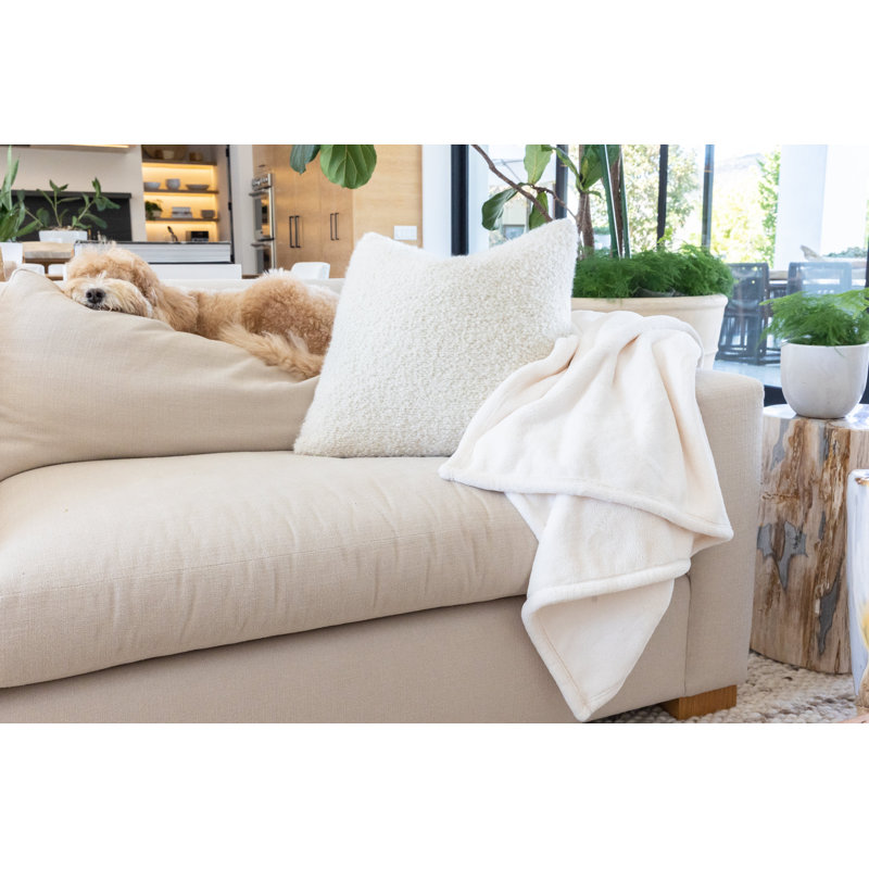 Ultra-Plush Ivory Machine Washable Throw Blanket