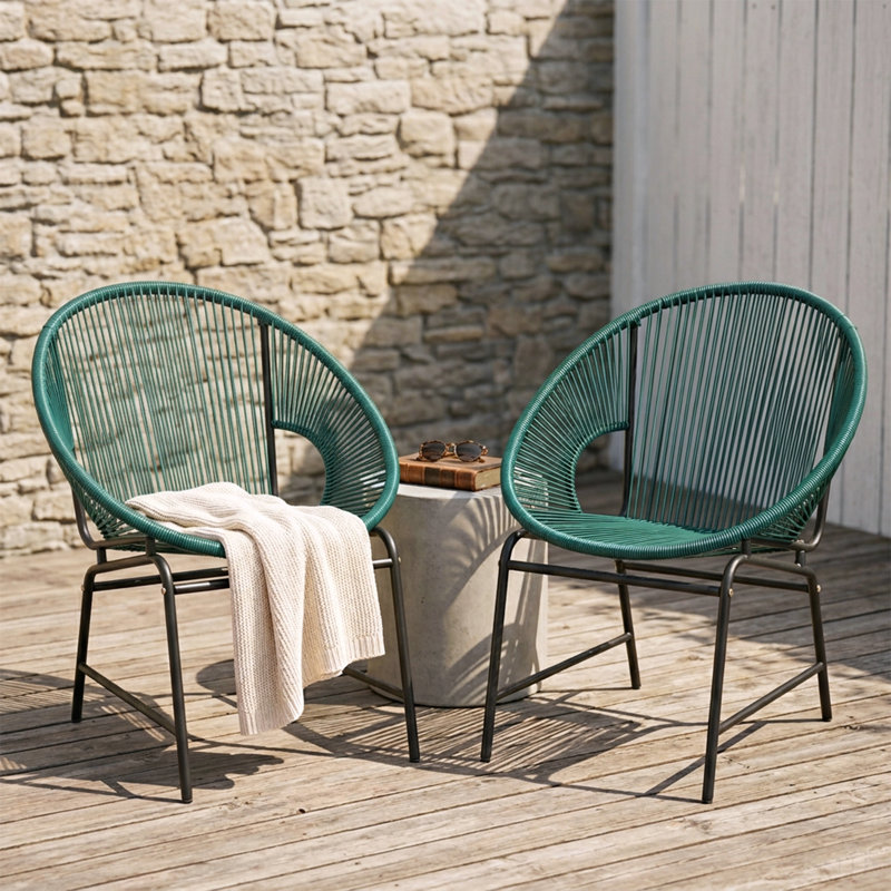 Ensemble de 2 chaises d'extérieur NUSA, Sarcelle, Sarcelle