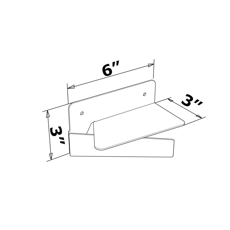 Blue Metal Wall Shelf    - 5.85 In Depth X 2.91 Width Height, 1 Lb Shelf, Blue, 3 6 3
