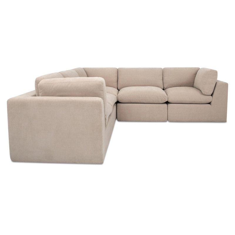 Cates Classic L Modular Sectional Dark Green, Beige Polyester