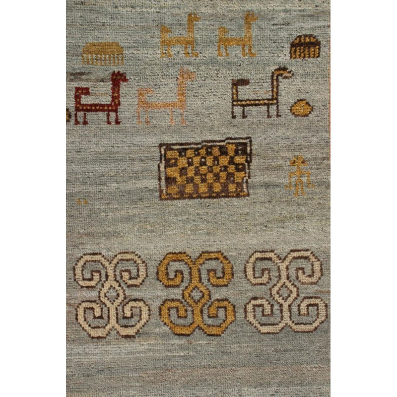 Rug & Kilim’S Tribal Rug In Blue And Red Medallion Pattern, Rectangle 4' x 5'