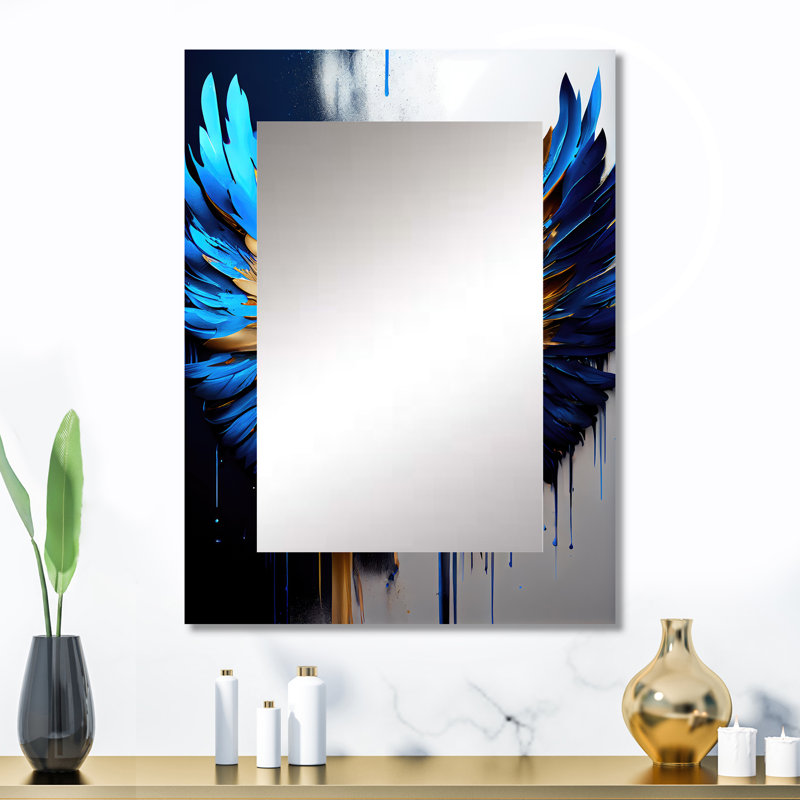 «Blue Wings», art mural en métal imprimé, 32 po x 24 po