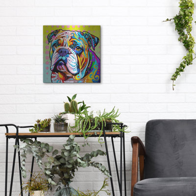 Art mural en métal Red Barrel Studio® «The Waiting Bulldog» par Dean Russo