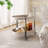 Rolling Side Table with Wheels, Oval
