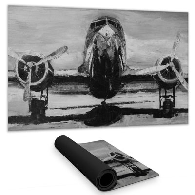 Grayscale plane - 14.00"x24.25" Desk mat