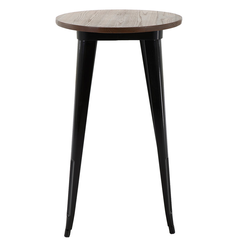 Izariah Round Solid Wood Top Metal Base Dining Table