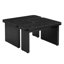 47,24 x 23,62 pouces et 35,43 x 31,49 pouces Table basse rectangulaire en bois, table basse simple en forme de L pour la salle à manger, jardin, noir