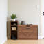 Banc de rangement pour chaussures de 37,8 po avec coussin, armoire à chaussures rabattable avec tablettes réglables et compartiment de rangement latéral, rangement pour chaussures étroit et moderne-2103957728