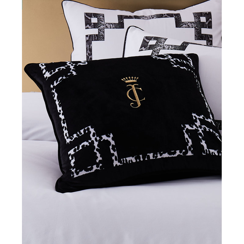 Juicy Couture Velvet Lattice Pillow, Black