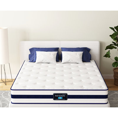 Nisien 10 inch Hybrid Mattress, Spring Gel Memory Foam Mattress, Medium Mattresses In A Box -  Alwyn Home, 2926A937F5044E31AA11F698738B2293