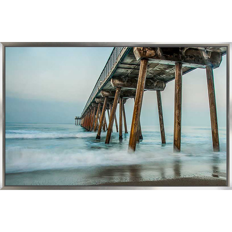 Jetée de - Photographie, H 27,5 po x l 43,5 po x P 2 po, Cadre flottant argent