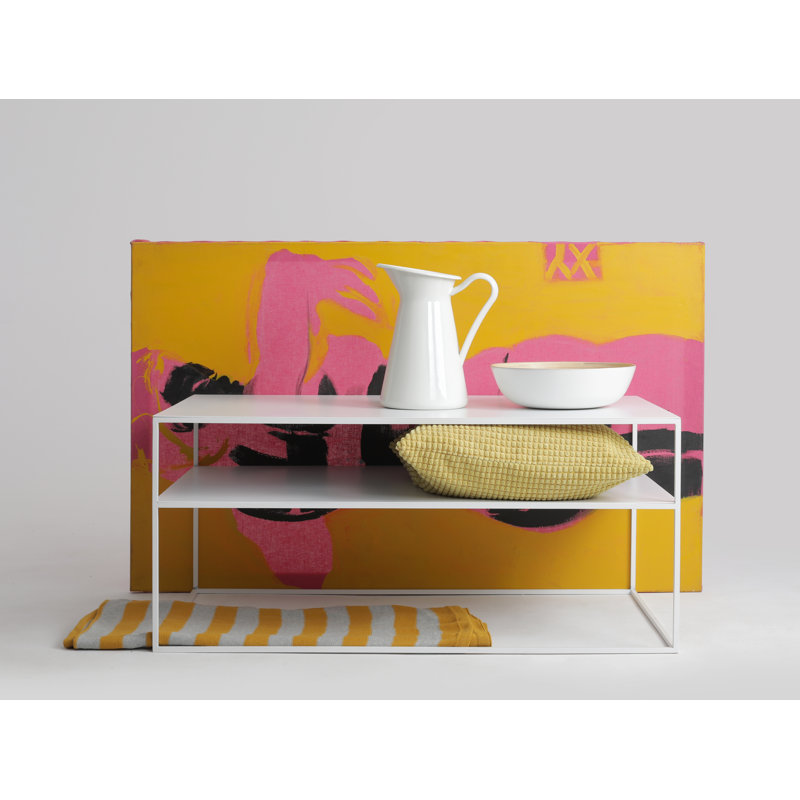 Priya Frame Coffee Table with Storage, White