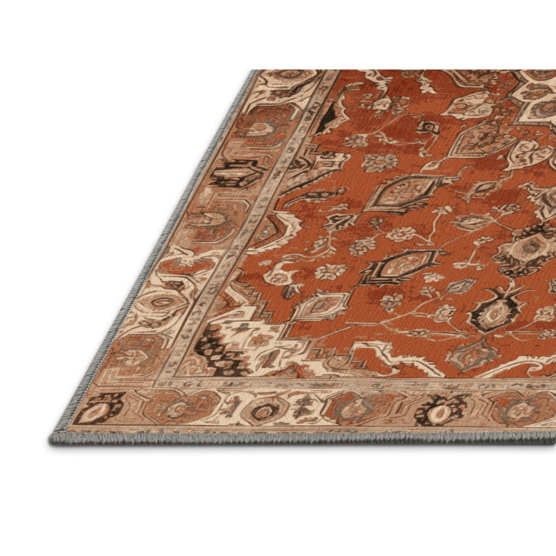 Tapis brun lavable à la machine, Rectangle 6 pi x 9 pi