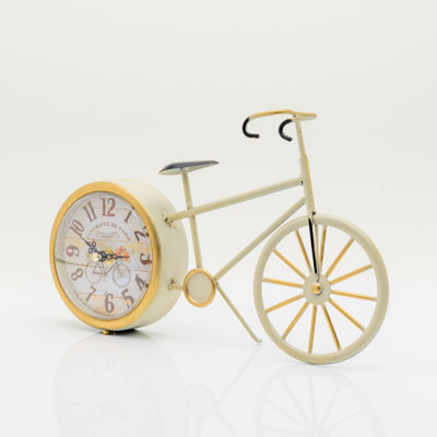 Analogue Metal Quartz Movement / Crystal Tabletop Clock in Gold/White/Black