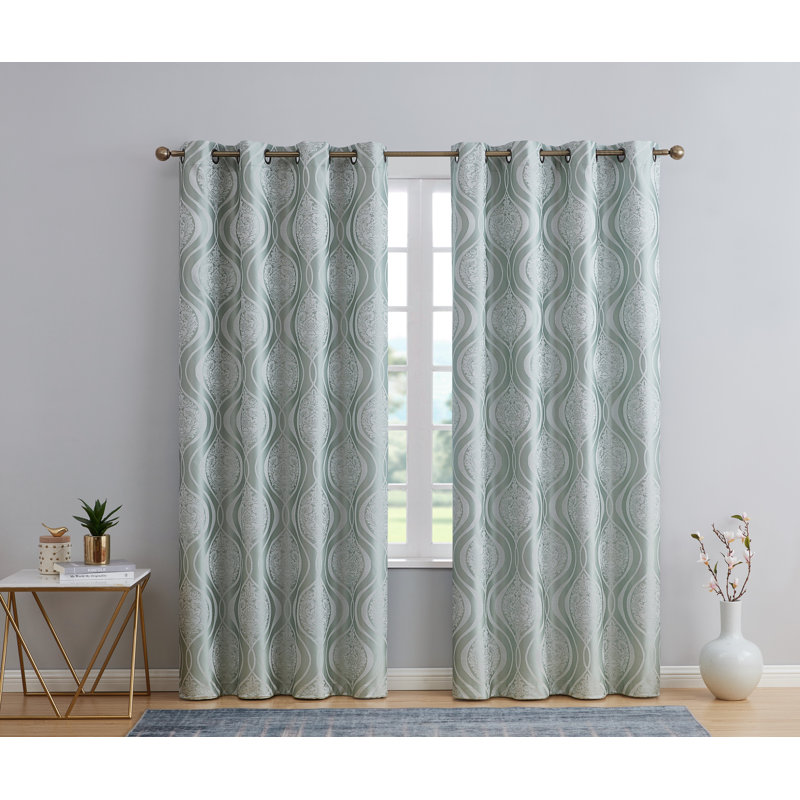 Guildford Curtain Pair, Seafoam Green, 52" W x 63" L