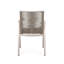 2 chaises de salle à manger en aluminium avec siège en corde taupe pour l'extérieur, teinte argentée, siège polyvalent de style 2 pour l'extérieur