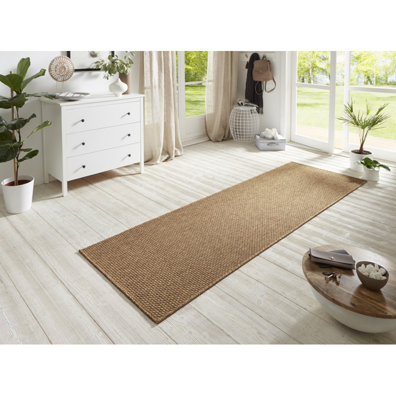 Flatweave Brown Rug, Runner 80 x 500 cm