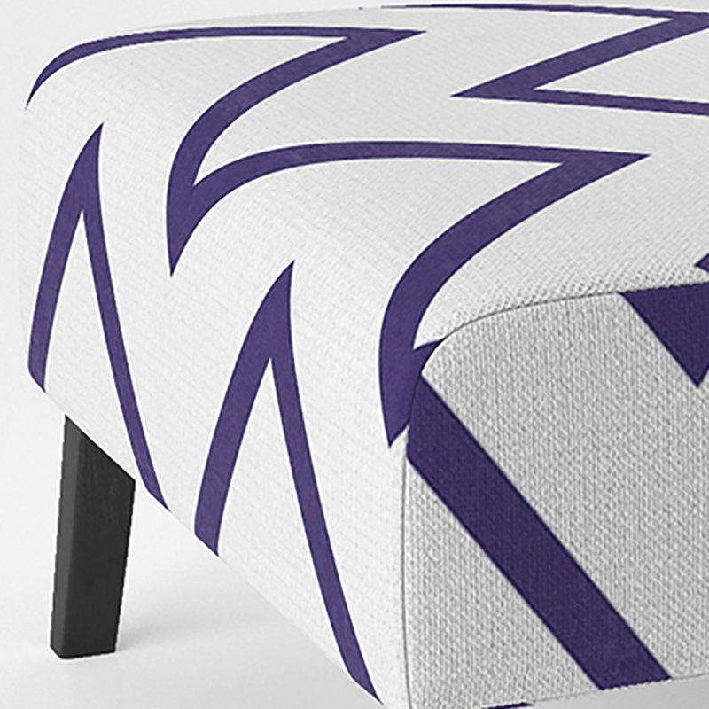 Fauteuil de chambre rembourré à motif zigzag bleu