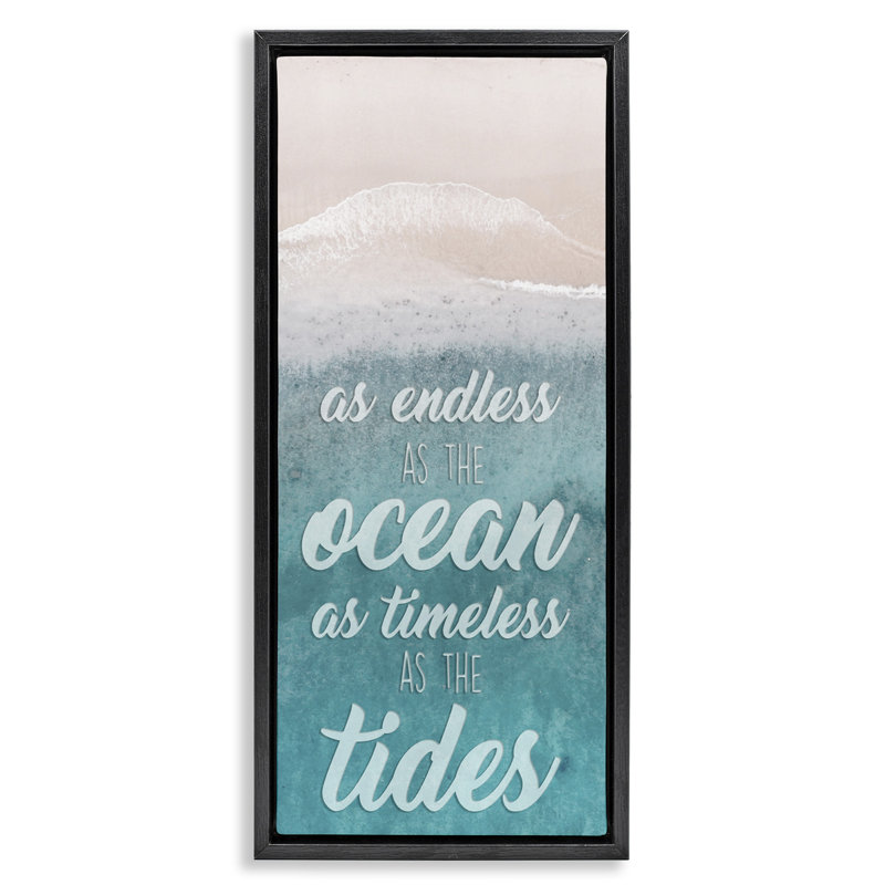 Timeless As Tides Beach Expression, H 25 po x l 11 po, Cadre flottant noir de jais