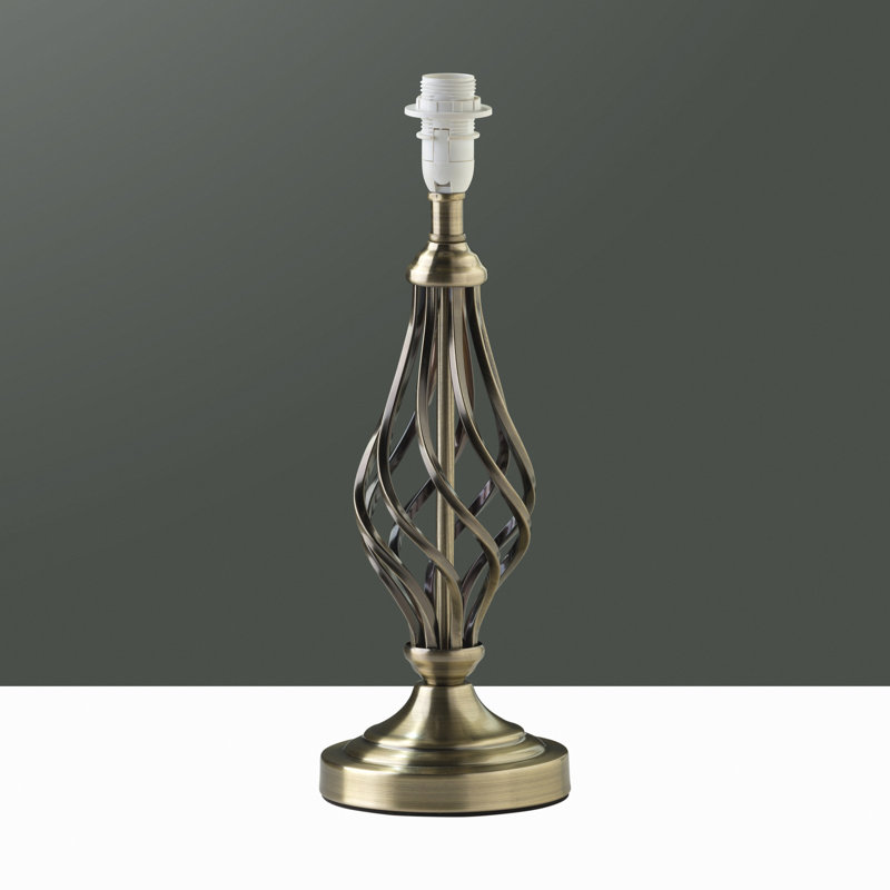 Zoey 31cm Twist Traditional Metal Table Lamp Base, Antique Brass
