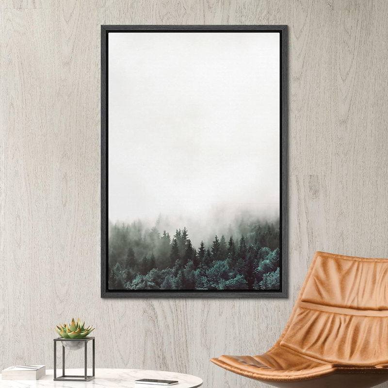 " Fog Rolls over Pine Treeest Nature Modern Multicolor " Graphic Art Print