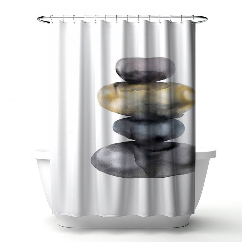 Shower Curtain SL25 – Polyester Shower Curtain, Dye Sublimation Print, 71" W × 74" L