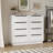 White Long Dresser for Bedroom, 47.2 Inch Wide 8 Drawer Wooden Chest, Large Capacity Clothing Storage