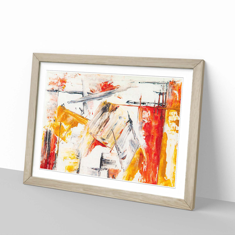 Abstract Art Painting Vol.461 by S.Johnson - Picture Frame Painting Print, 27cm H x 36cm W x 2cm D, Oak Framed