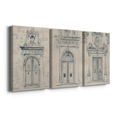 Doors of Valencia I - Toile tendue avec châssis sur mesure - 3 pièces