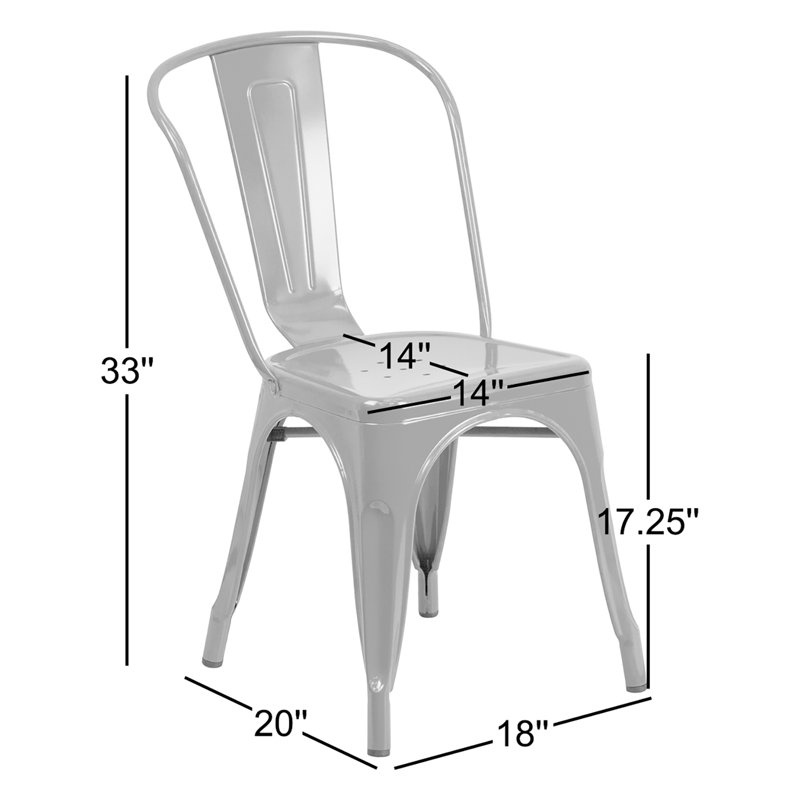 Commercial Grade Distressed Indoor-Outdoor Stackable Chair, Black