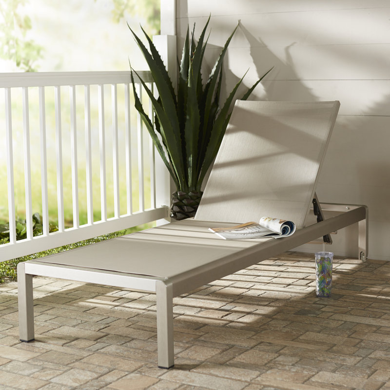 Chaise longue inclinable simple Caggiano, Gris clair, 1