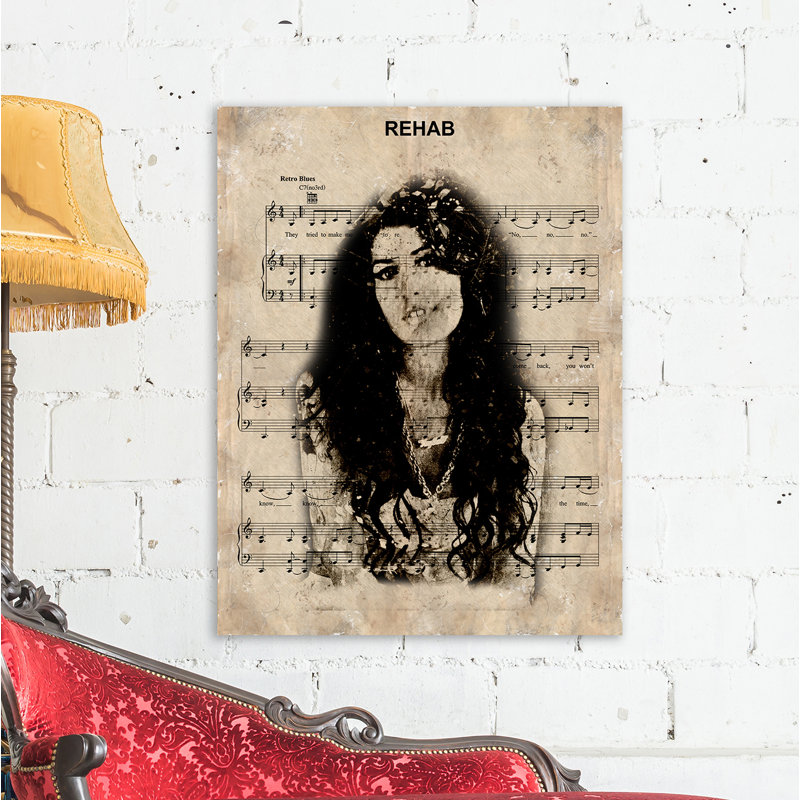 Rehab Amy Winehouse No.2 Music Artists & Lyrics Collection - Art Prints, Metal, 39.4cm H x 29.5cm W x 0.11cm D