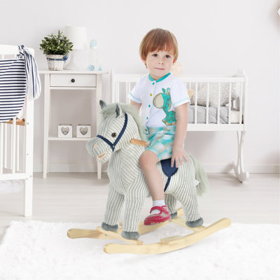 Cheval à bascule pour enfant en bas âge Qaba, pour enfants de 3 à 5 ans, fauteuil à bascule en bois
