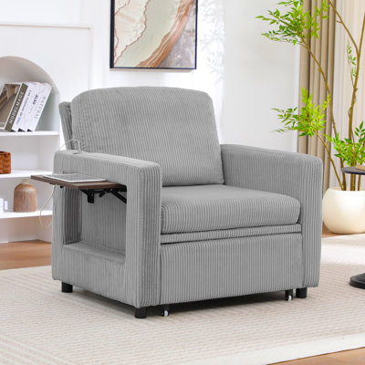 Multi-Functional Upholstered Sleeper Sofa with USB Ports and Convenient Side Pocket