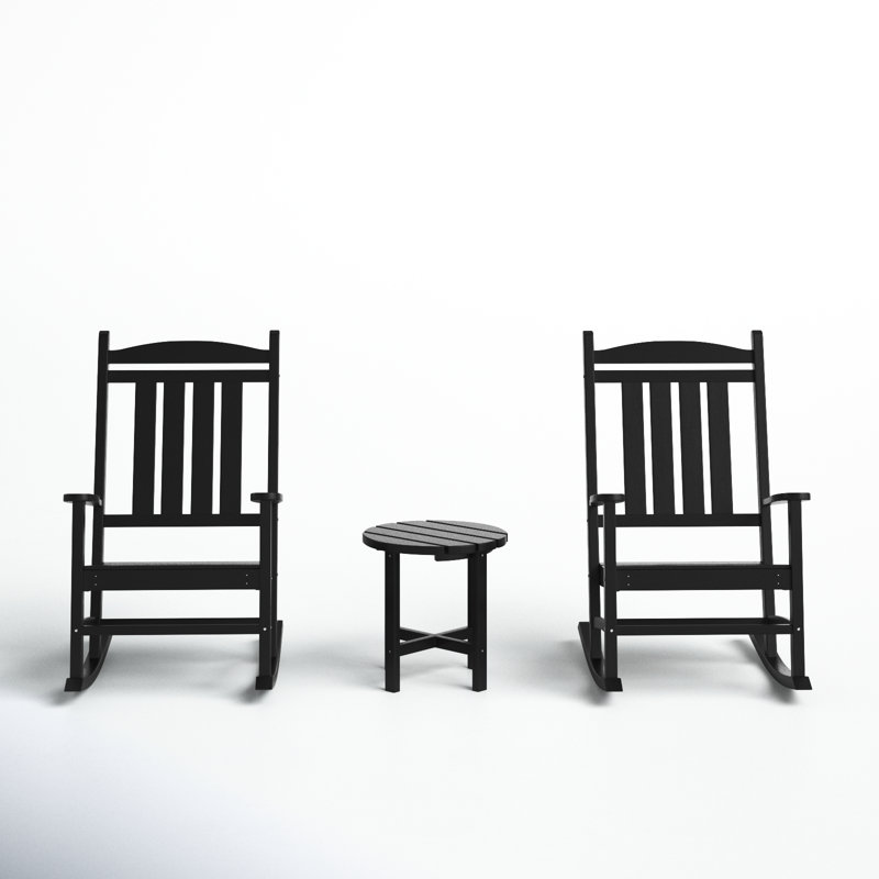 Chaise berçante d'extérieur en plastique Laguna, Noir