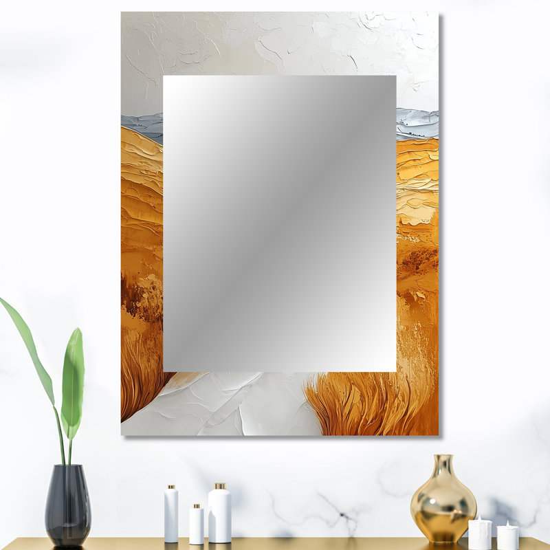Istanbul Yellow Cappadocian Landscape - Traditional Rectangular Wall Mirror, 40" x 30"