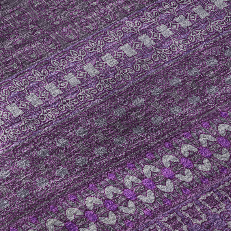 Aubergine Cerrito AMF527 lavable à la machine de qualité supérieure, Rectangle 10 pi x 14 pi