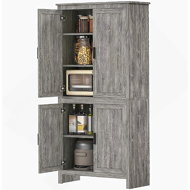 Armoire de rangement autoportante, garde-manger avec tablettes réglables, pour la maison, Gris