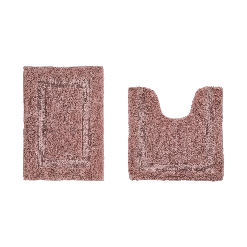 Ensemble de tapis pour salle de bain 2 pièces 100% coton 2370 g / m² Lux, Rose