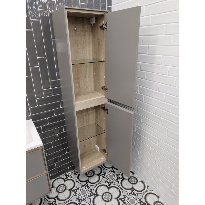 Wicker Linen Cabinet, Grey