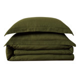  Ensemble de housse de couette 3 pièces en lin vert mousse