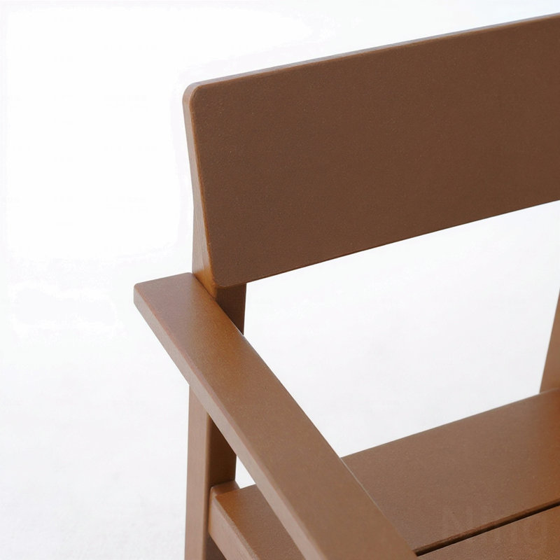 Outdoor Garden Armchair, Modernist Design With Backrest, Brown