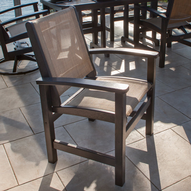 POLYWOOD Coastal Dining Chair, Burlap/Black