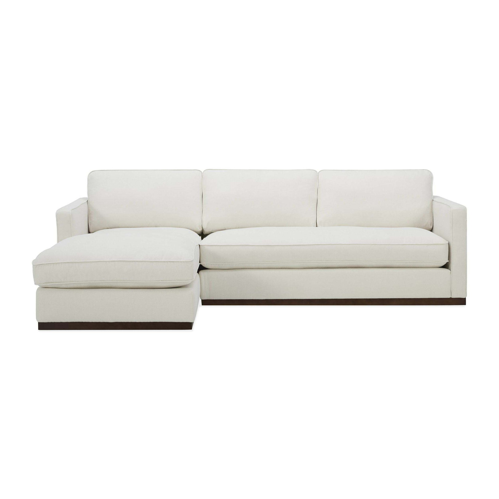 Bobbi Upholstered Chaise L-Sectional, Flannigan Cotton White Performance Weave, Left Hand Facing